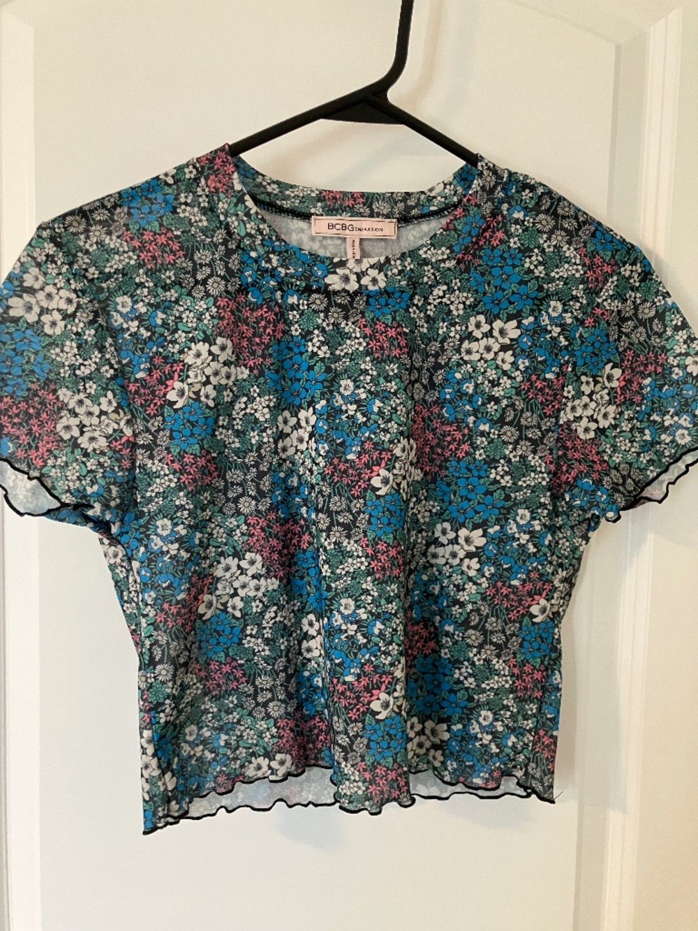 BCBG Floral Crop Top, Medium